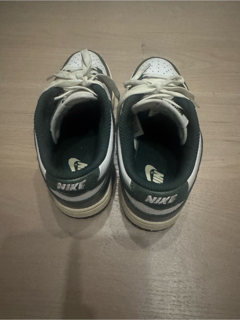 Nike Kids Sneakers in White and Dark Green